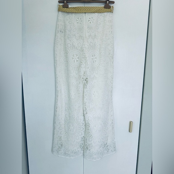 ‼️Final price Zimmermann Chintz Doily Lace High Waist wide leg Pants Ivory - Picture 7 of 17